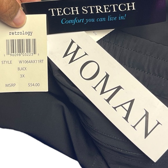 Retrology Black Tech Stretch Comfort Jogger Pants Womens 3X Plus Size New - Picture 6 of 10